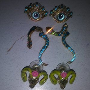 Betsey Johnson Earrings - Set of 3
